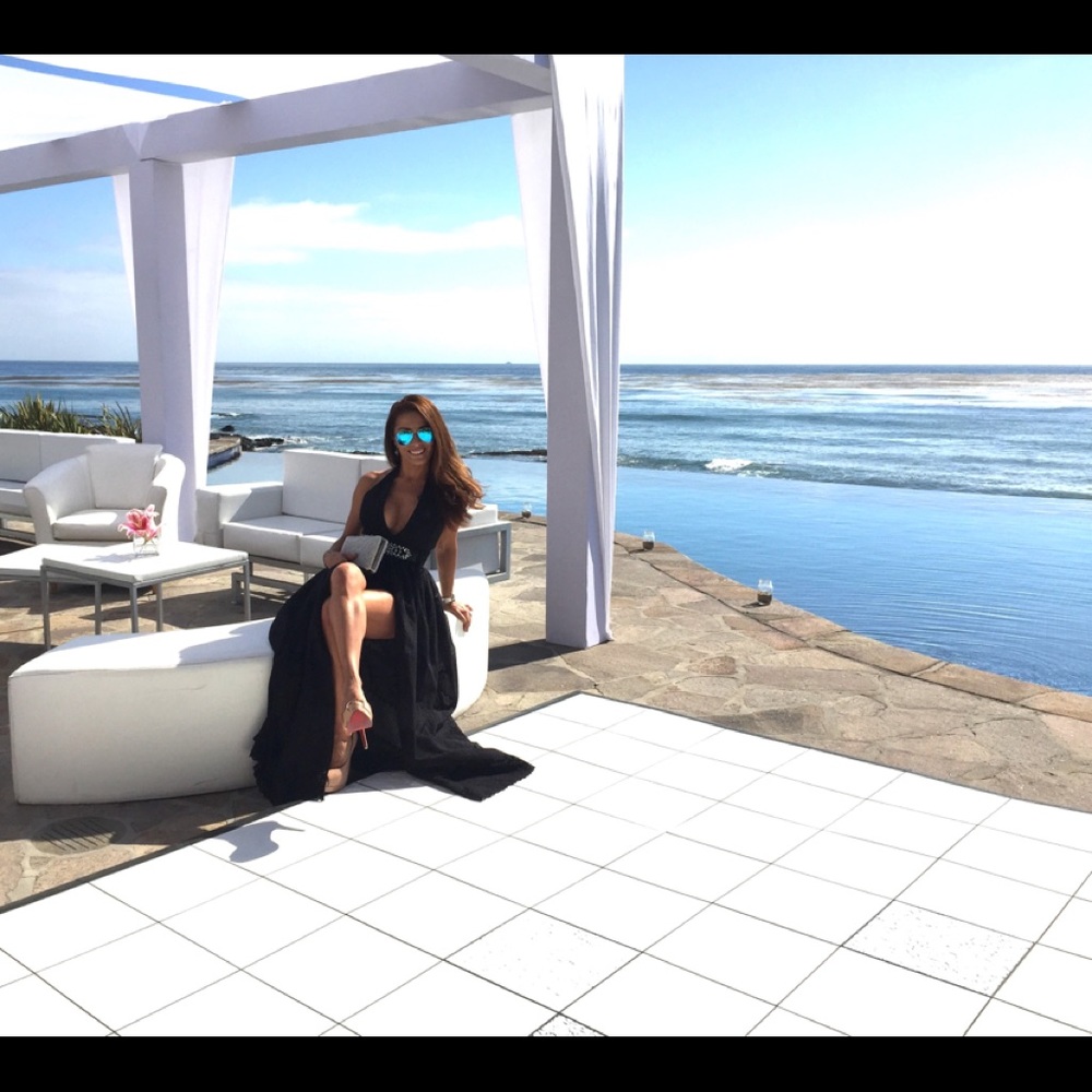 Bebe black long gown